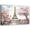Canvas Print Pink Paris Eiffel Tower As Painted