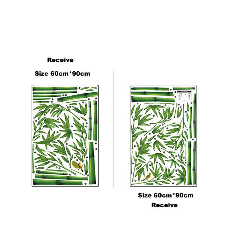 Removable Green Bamboo Forest Depths Wall Sticker Creative Chinese Style DIY Tree Home Decor Decals for Living Room Decoration