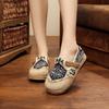 College Style Mori Girl Embroidered Linen Shoes - Old Beijing Cloth with Harajuku Design