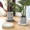 Flower Pot Tray 13 Inch Rolling Plant Caddy with Silent Wheels Easy Pot Movement Thickened Resin Flower Pot Tray