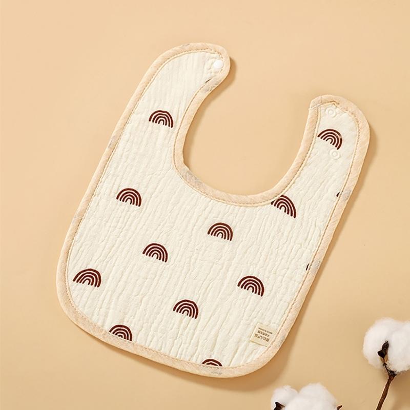 Soft & Absorbent Cotton Baby Drool Bibs 4 Layers Newborn Bibs Rabbit Lemon Pattern Baby Burp Cloth Suitable for Newborns
