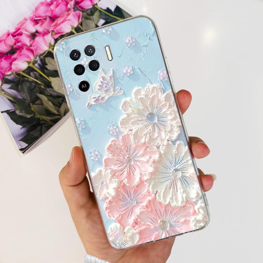 Чехол для телефона Oppo Reno5 Lite 5 Lite Мягкий ТПУ Силиконовый Fundas Oppo A94 4G 5G Чехол Дракон Мраморный Роскошный Девичий Рисунок Capa