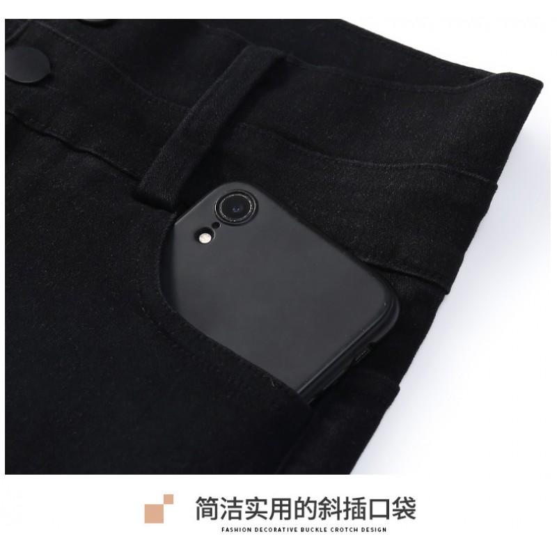 High Waist Plus Size Denim Jeans Women Fleece Lined Thick Stretch Skinny Pants Mid-Rise Slim Fit