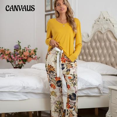 Комплект женской повседневной домашней одежды больших размеров с бантом на круглой горловине