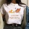 Cartoon Hakuna Matata Lion King Printed T Shirt Harajuku 90s Ullzang T-shirt Tshirt Graphic Tops Unisex