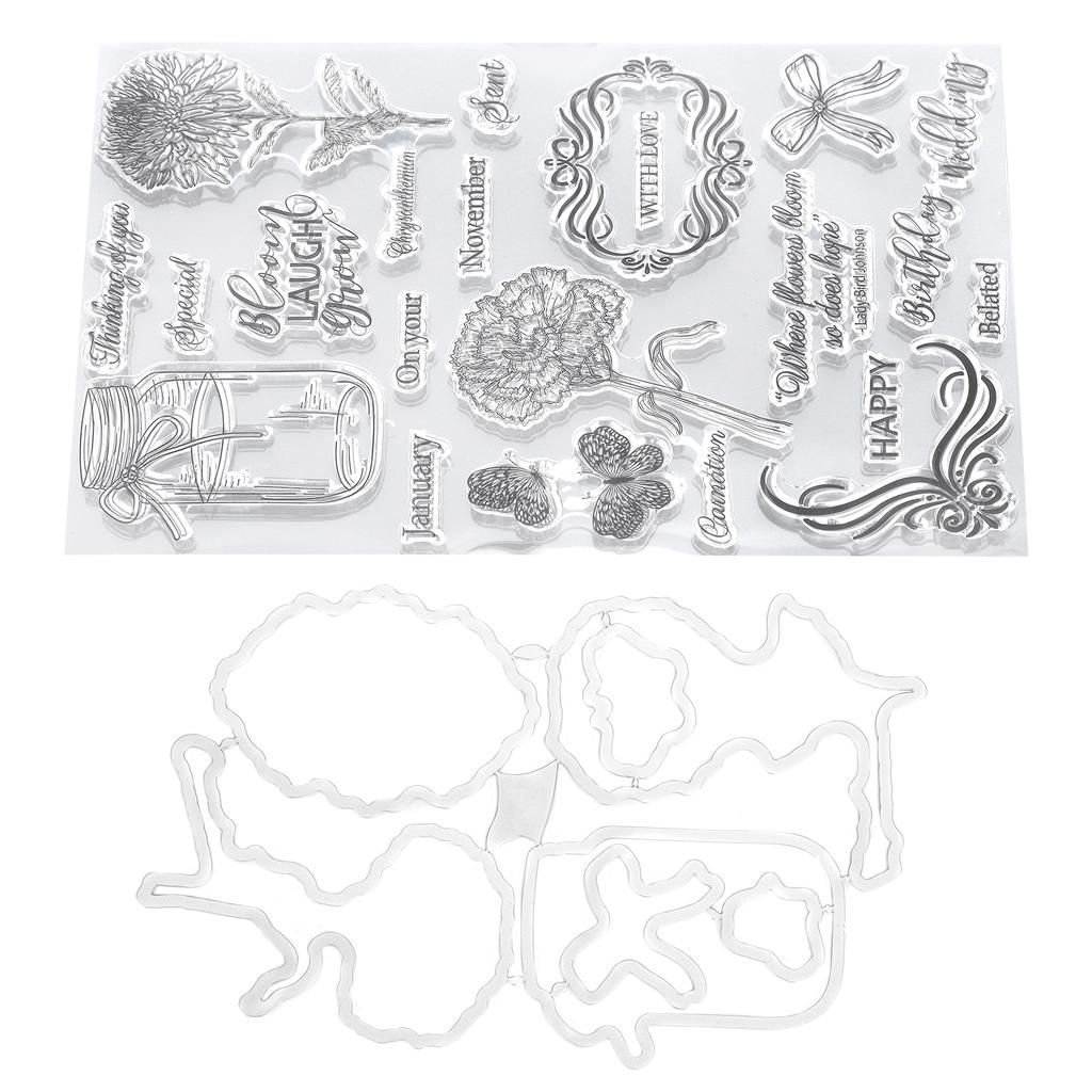  Clear Stamp Transparent Wishing Bottle Flower Pattern  HandMade Decoration