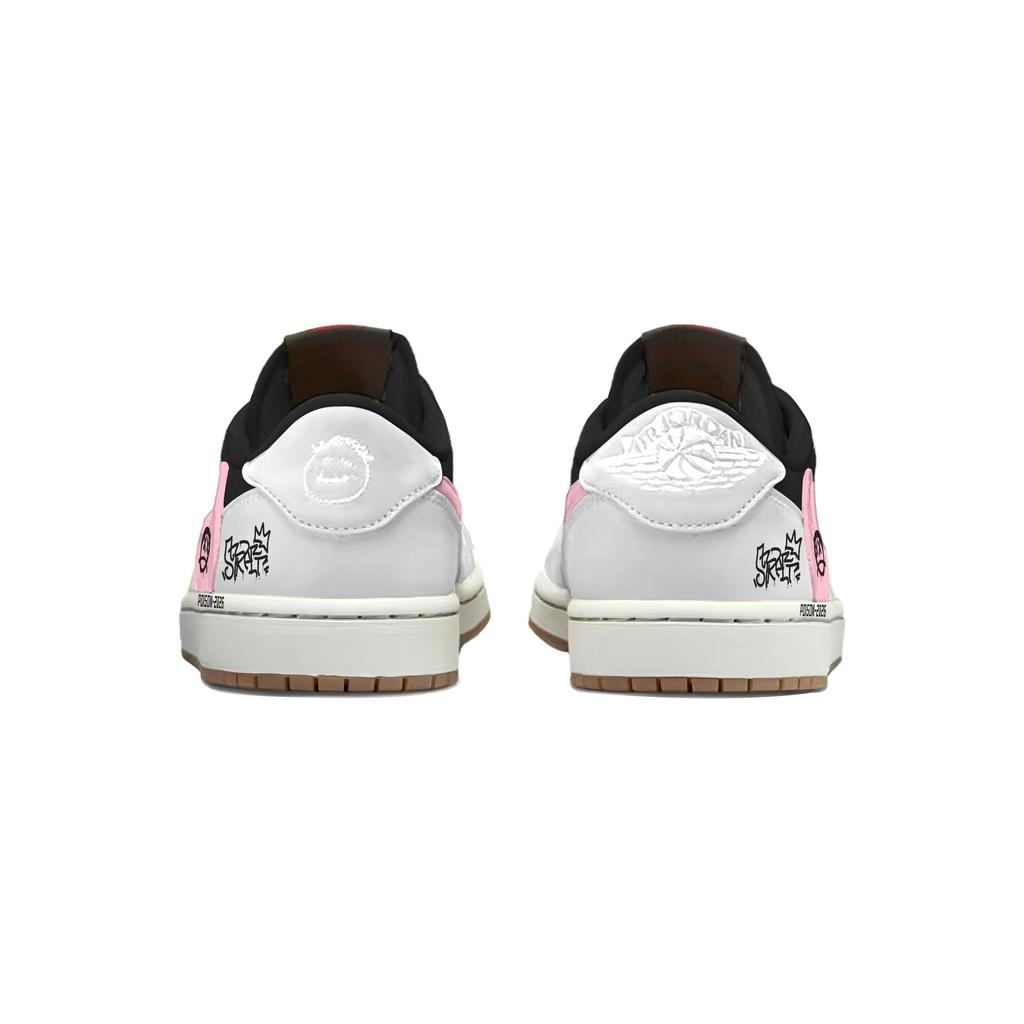 Travis Scott x Jordan Air Jordan 1 Black Pink Travis Scott X AJ1 Low Cushioning Low top Vintage Basketball Shoes Unisex DZ4137-700(Team1698-)