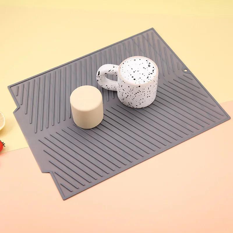1pc Silicone Draining Board Mat Dish Drying Folding Draining Mat Large Drain Pad Eco-Friendly Drainer Heat Resistant Pot