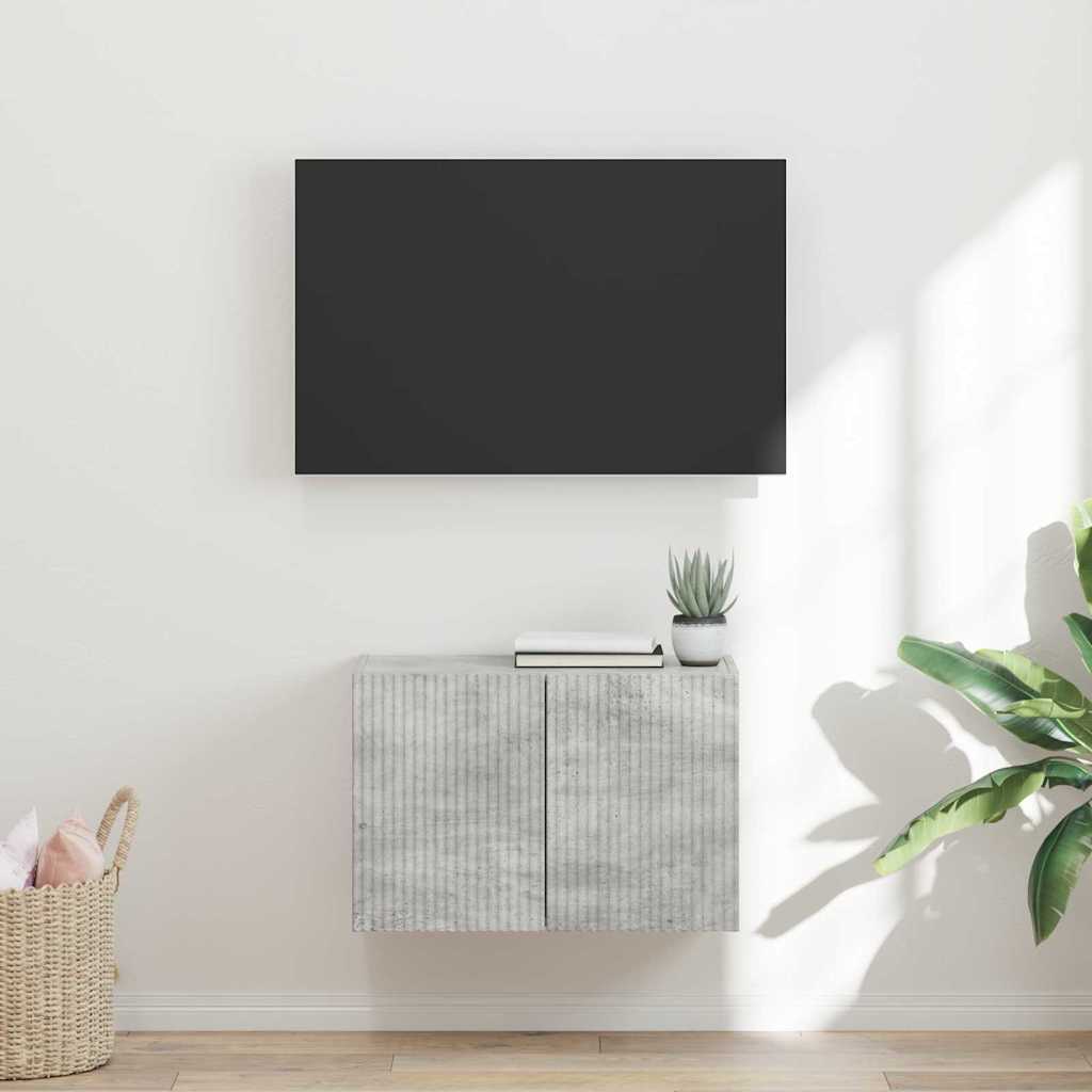 Wall Mounted TV Cabinet Concrete Grey 59.5 x 31 x 40 cm Particleboard