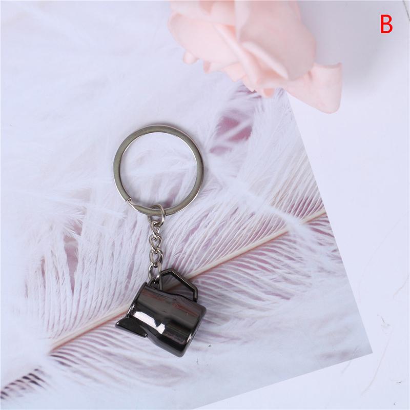 Creative Coffee Keychain Coffee Handle Keyring Portable Coffee Accessories Gift