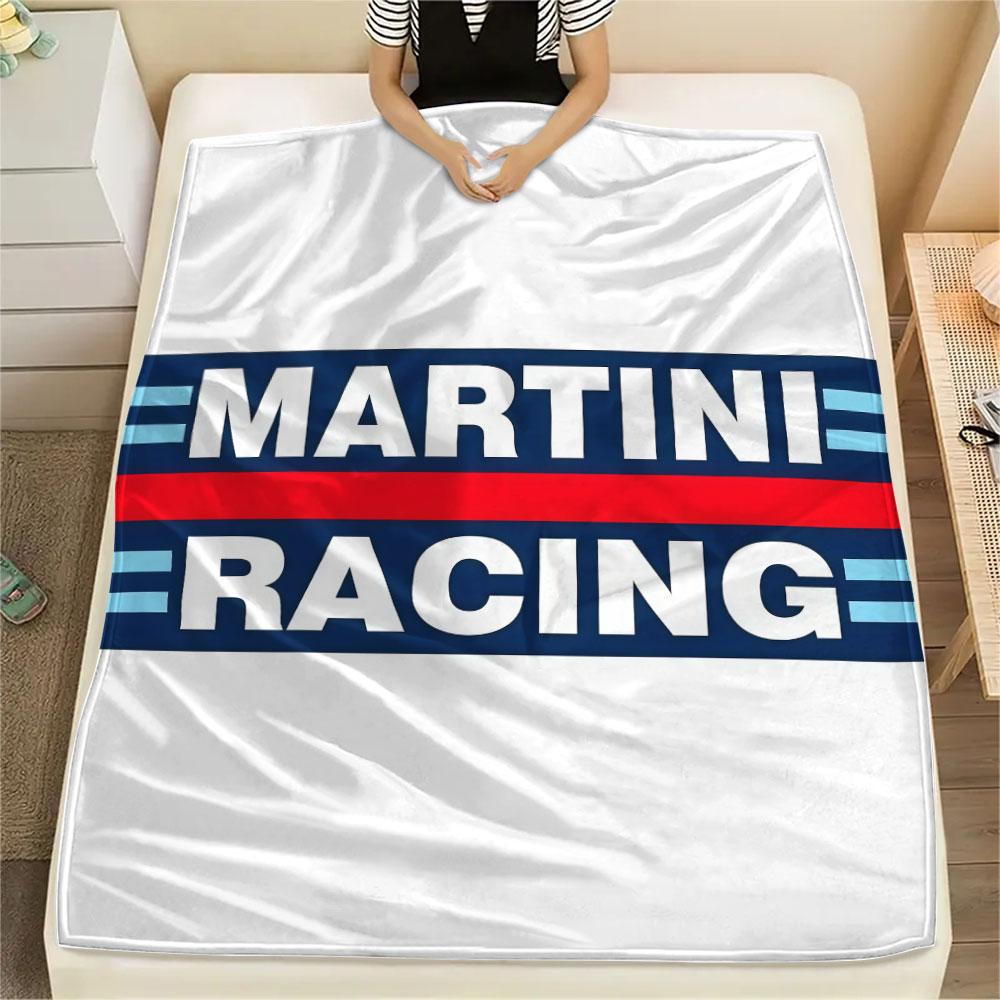 1PC Martini Racing Patterned Flannel Blanket Suitable For All Seasons for Home Decor Warmth and Comfort Gifts Holiday Present