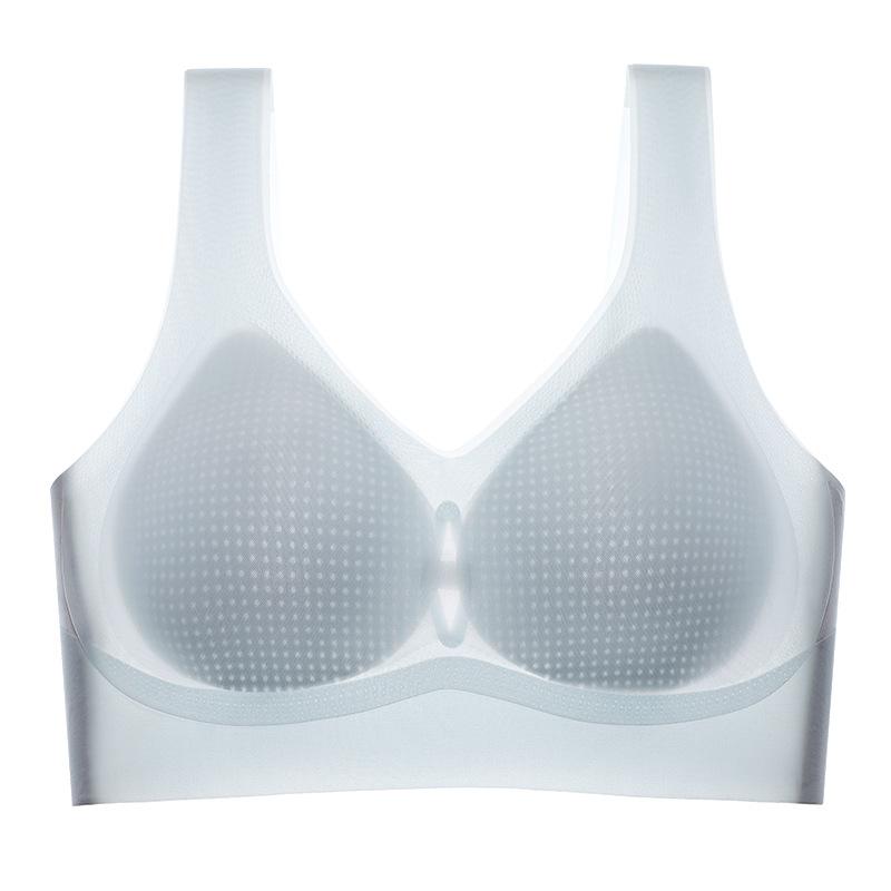 Underwear women's semi-fixed cup, bra lift, gather, big chest shows small vest, underwear big chest shows small summer