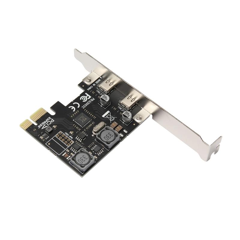 2-портовая плата расширения PCIe - USB C USB3.1 PCIEx1 Карта расширения 10 Гбит/с
