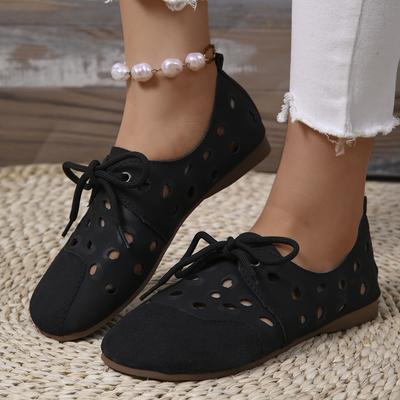 Импортные туфли большого размера с одной педалью, женские, новинка 2025 года, летние европейские и американские туфли Doudou с плоской подошвой, универсальные туфли с полыми отверстиями