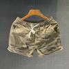 Men's Trendy Camouflage Running Shorts - Elastic Waist, Loose-Fit, Three-Quarter Length