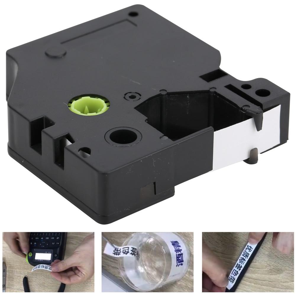 Laminated Label Tape Label Maker Color Tape Black On White 12mm for LM-160/280