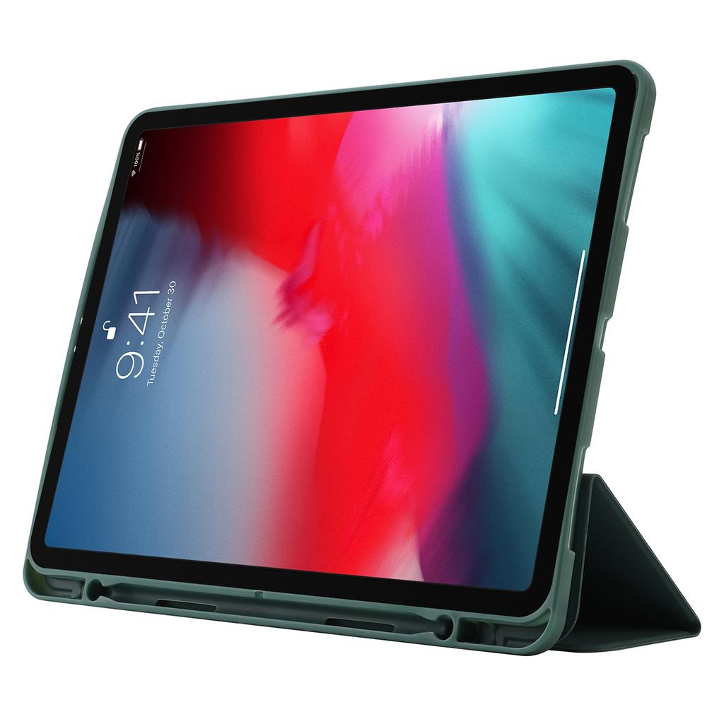 Для iPad Про 13 (2025)/13 (2024) Чехол-книжка с покрытием Skin-Touch, кожаный, трехскладной, с подставкой и держателем для стилуса, для планшета