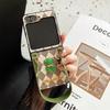Для Samsung Zflip6 Чехол-кроссбоди с веревкой, откидной чехол для телефона P50, Складной экран Xflip, Медведь, Ромб, Буква, Жесткий