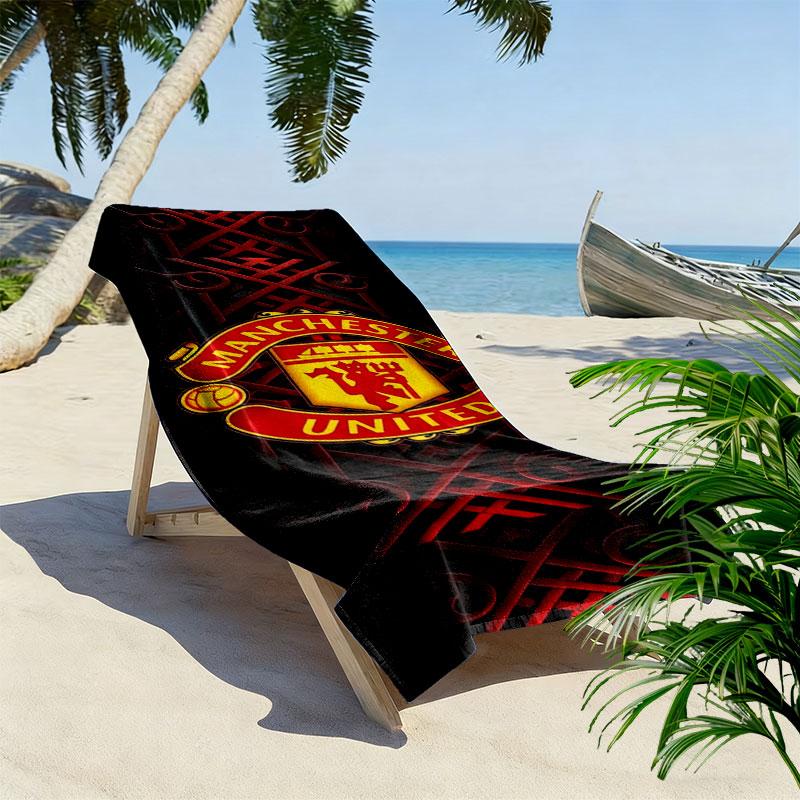 Пляжное полотенце с принтом Manchester United F, большое, мягкое, быстросохнущее, для пляжа, кемпинга, плавания