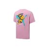 Cartoon Print Sports Round Neck Short Sleeve T-Shirt Men Tops Pink 530222-81