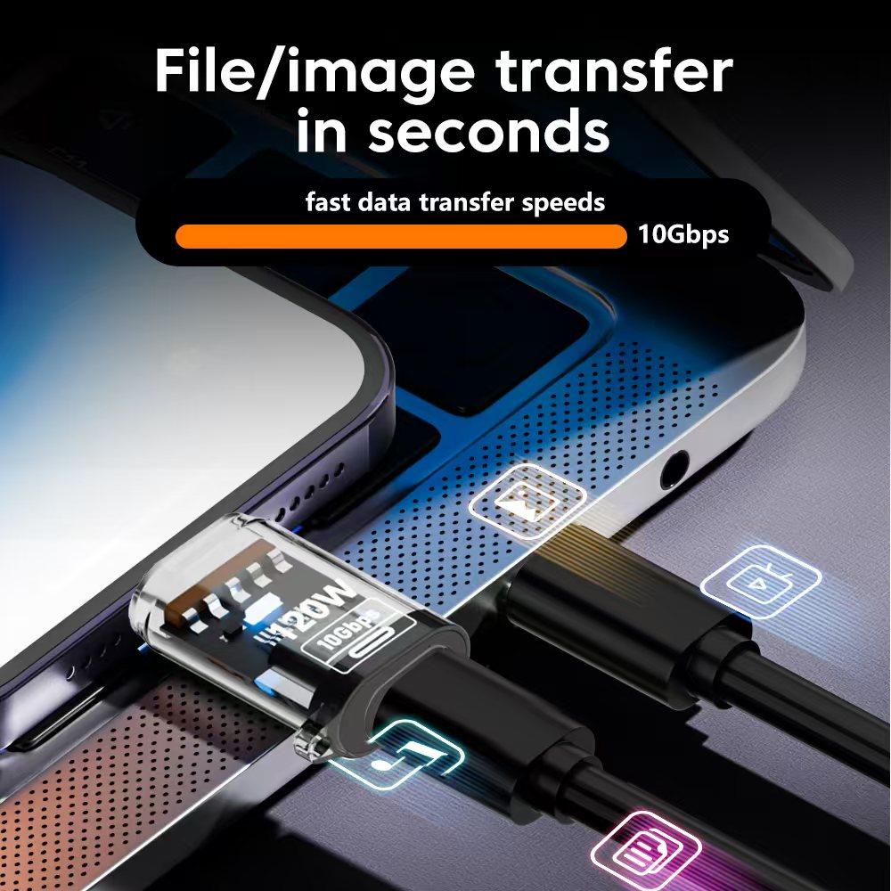 USB 3.2 на Type C Адаптер OTG Быстрая зарядка 120 Вт 10 Гбит Высокоскоростная передача данных Аудио Для iPhone 17 16 15 ПК Планшета Xiaomi Huawei USB C Конвертер