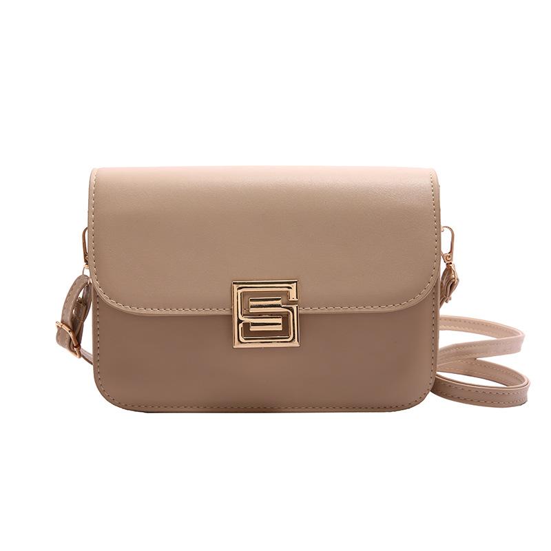 Retro Fashion Commuting All Match Lock Closure Small Bag Bag for Women's Summer New One Shoulder Crossbody Bag Textured Small Square Bag