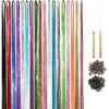 Hot Seller Tinsel Hair Laser Gold Metallic Thread Colorful Seamless Hair Extensions