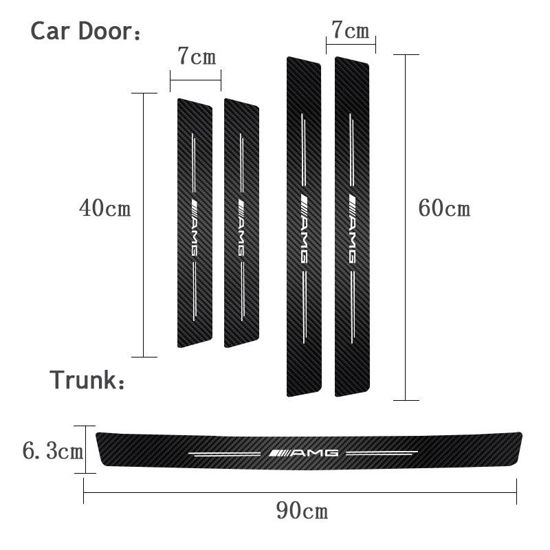 CRG1 1/4/5Pcs Car Door Sill Protector Strip Anti-Scratch Sticker Hubcap For Mercedes Benz AMG GLC GLE CLA GLB GLK W204 W205 W206 W211