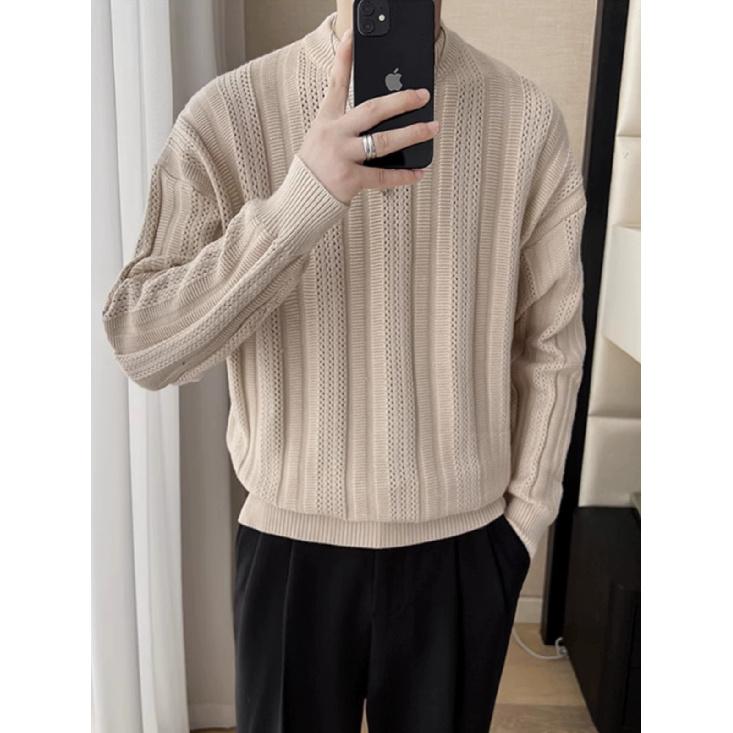 Мужской свитер крупной вязки в японском стиле, осенне-зимний, утолщенный, в стиле «ленивый шик», высококачественный, свободный, мужская ретро-трикотажная базовая рубашка