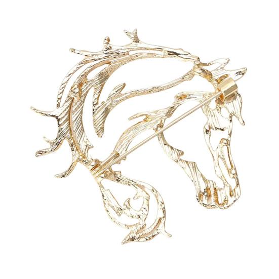 Yousheng Hollow-Out Horse Brooch Horse Head Brooch Pin Alloy Animal Brooch Clothes Accessory Zodiac Year Gift for Men Women Family Friends