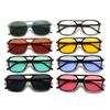 Finished Square Frame Pilot Sunglasses Vintage Double Beam Driving Fishing Adult Sun Eyeglasses Unisex Women Men UV400 Goggles