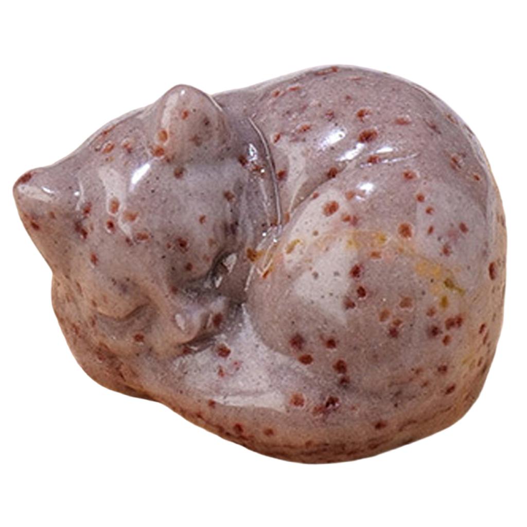 Натуральный кристалл спящая кошка резьба кристаллы спящая кошка статуэтка ручная работа каменное искусство фигурка для домашнего декора подарок