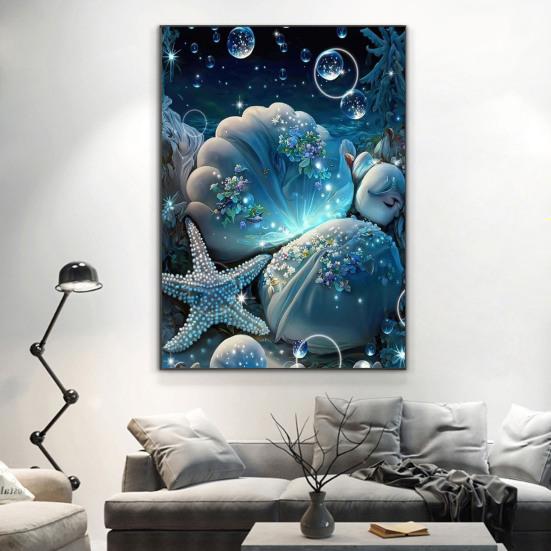 Пейзаж Алмазная мозаика с изображением океанских ракушек, принт, повышение креативности, снятие стресса, мозаика, алмазная вышивка, украшение для дома, сделай сам, подарок