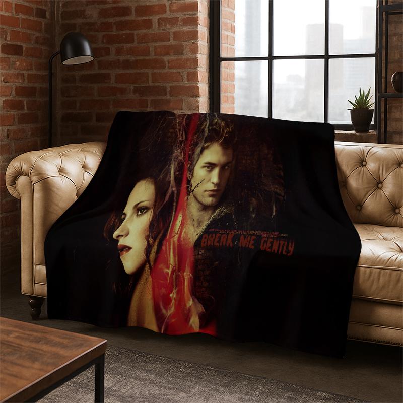 Twilight Saga Edward Bella Flannel Blanket Soft Warm Blanket Throw Blanket for Bedroom Living Room Bed Travel Picnic Gift Kid