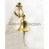 Antique 4.5" Gold Solid Brass Anchor Ship Bell Ring Home Kitchen Outdoor Indoor Door Bell Wall Hanging