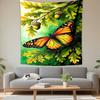 Vivid Monarch Butterfly on Oak Leaves Patterned tapestry for bedroom and living room home decor