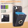For iPhone 16e Case Card Holder Ring Kickstand TPU+PU Leather Phone Cover with Long Strap
