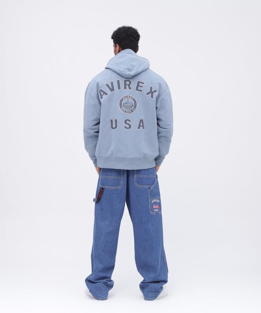 Avirex NYC Varsity Logo Zip Sweat Size Sax Parka, Men's, M, 391, (Product Code 783-4231002)