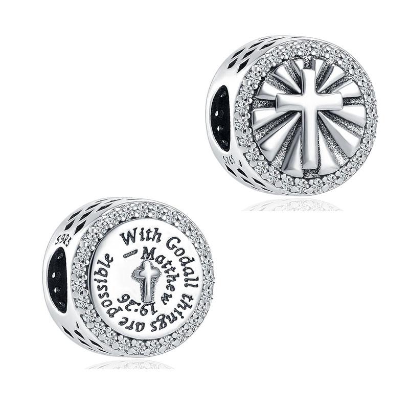 Новый Медный Крест Иисуса Святая Библия Подвеска Шармы Бусины Подходят для Оригинального Браслета Сделай Сам 3мм-5мм Женский Подарок