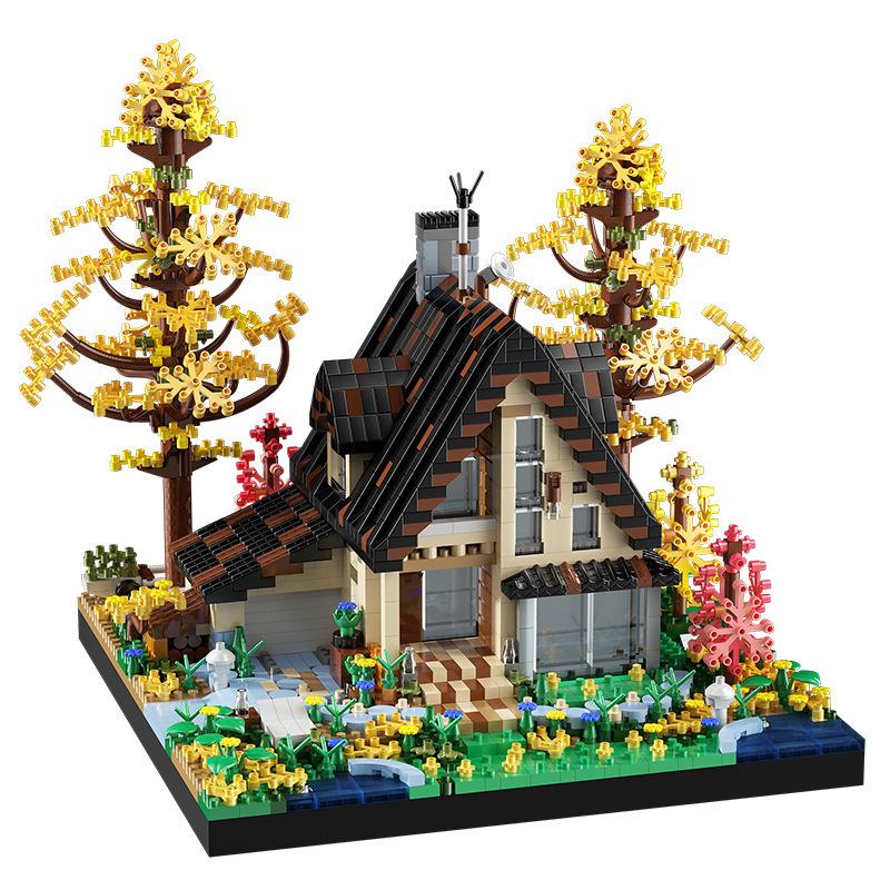 Lego Лесной Деревянный Дом Образовательные Строительные Блоки для Детей - Вилла для Мальчиков Архитектурный Подарок