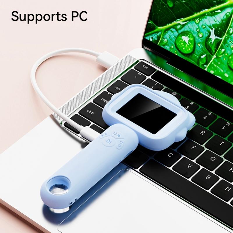 Digital Microscope 2.4inch IPS Color Screen 500x Magnification Portable Handheld Magnifying Glass with LED Light for Kid