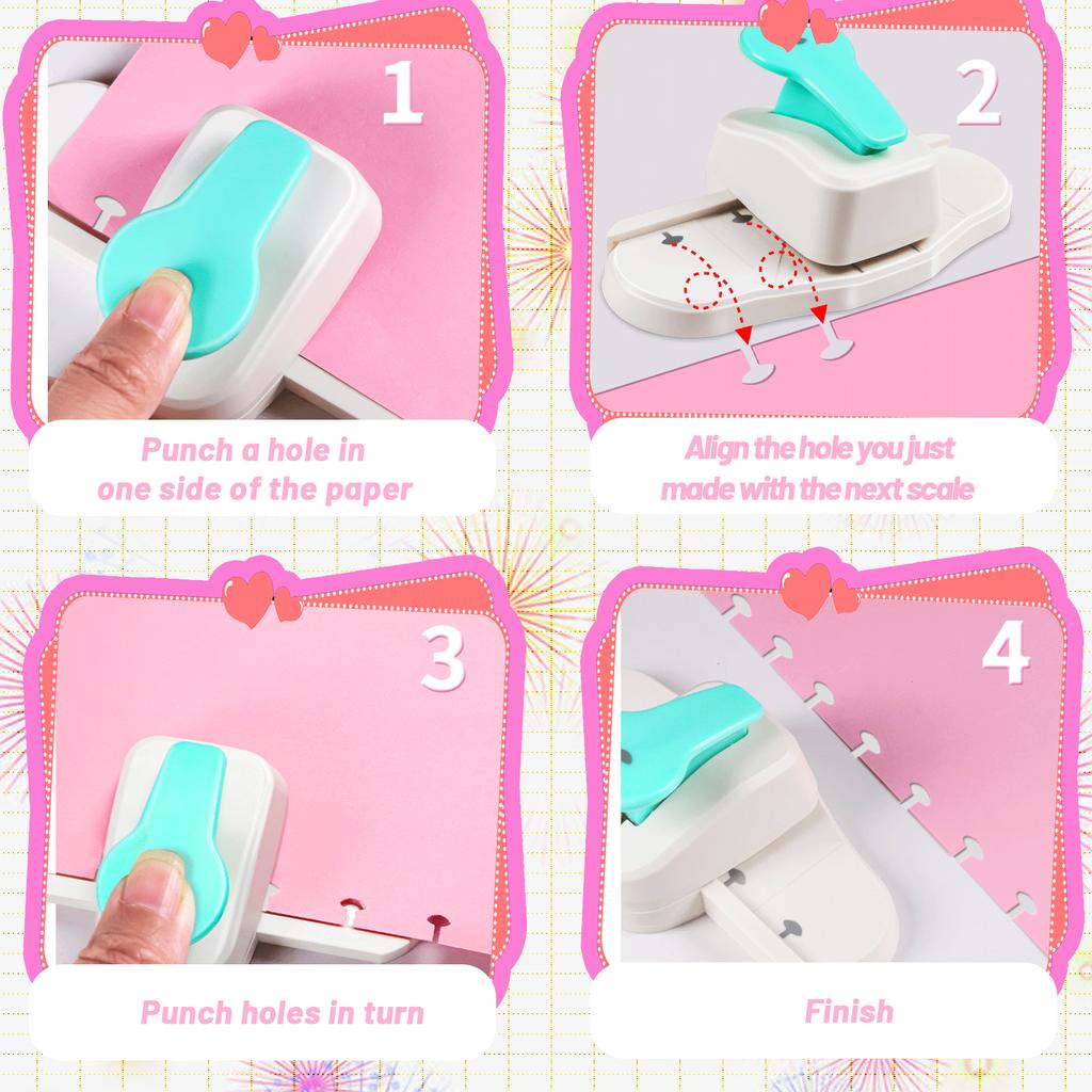 Binder Planner Puncher Board 3 2 Holes Mushroom Border Hole Puncher Decor Lace Edges Paper Cutter for Scrapbooking Card Making