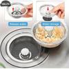 1PCS Kitchen Sink Strainers With Handle Stopper Sink Drain Basket Stainless Steel Mesh Filter Waste Hole Trap Strainer