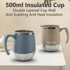 Термокружка вакуумная большой емкости 500 мл герметичная чашка для воды изолированная кофейная кружка для бизнеса