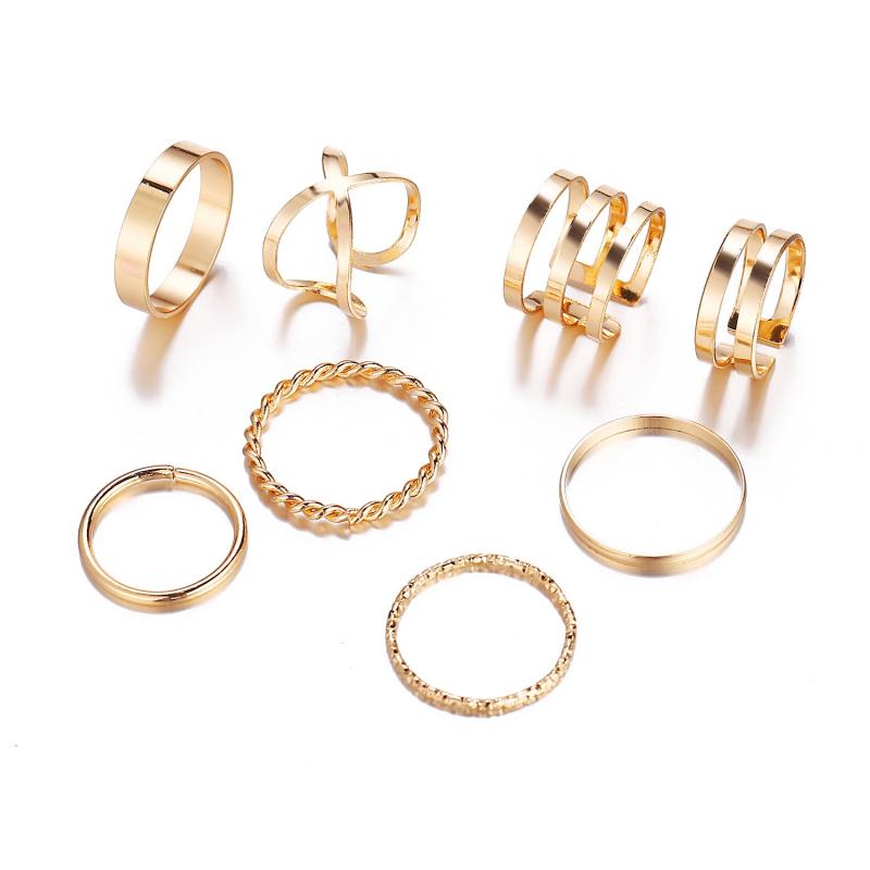 Simple Knuckle Midi Ring Set Vintage Plated Women/Girl Finger Stackable Rings Set DIY Jewelry Gifts