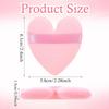 12Pcs Pink Face Powder Puff, Heart Shaped Loose Powder Puffs for Applying Face, Normal Size Soft Reusable Velour Makeup Setting Tool for Women