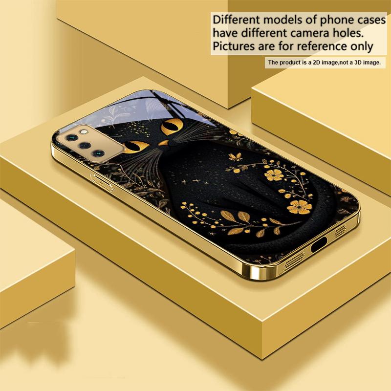 Круглые и яркие глаза Для Samsung Galaxy S20 FE S21 S22 S23 Plus S24 Ultra 25Ultra S21+ S9+ S22Plus Золотой стеклянный чехол для телефона