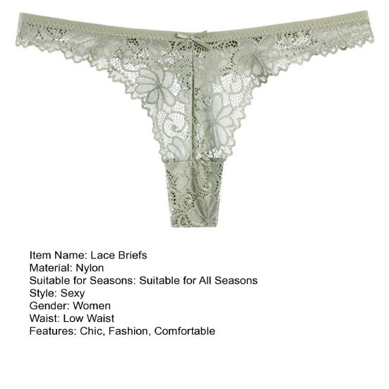 Women's Lace Thongs Sexy T Back Low Waist See Through Bikini Panties Seamless Stretch No Show Underwear