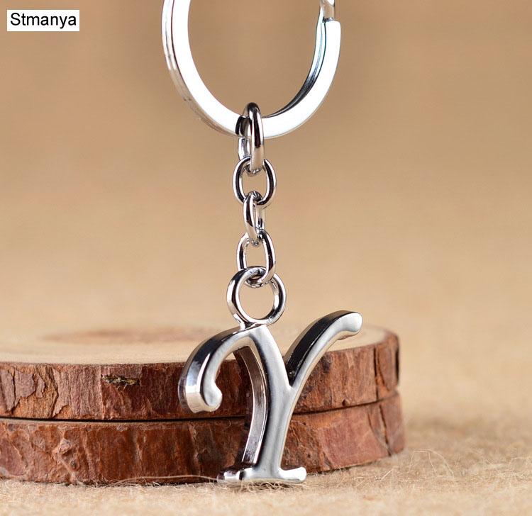 НОВЫЙ Простой DIY Брелок-буква Металлический 26 Букв Мужчины Женщины Брелок Вечеринка Подарок Украшение Держатель для ключей