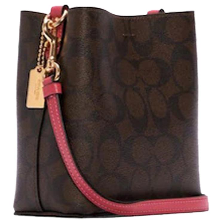 Coach Женская мини сумка-ведро Town из канваса с покрытием и гладкой кожи, сумка через плечо, сумка кросс-боди C7269-IMTN8